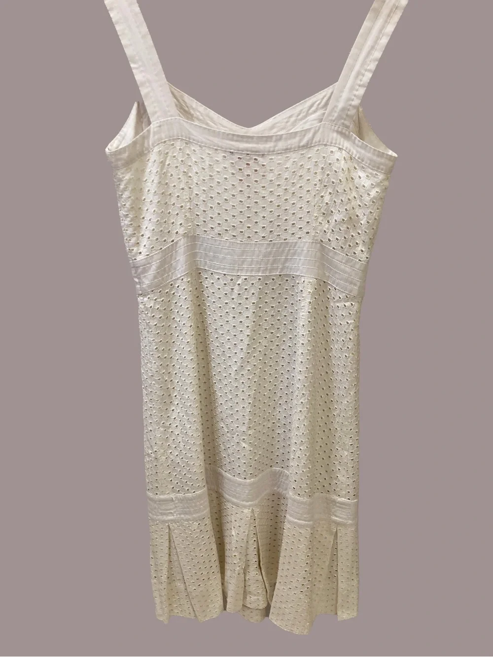 Tory Burch Berdine dress in cream cotton eyelet. Size 6. #soft girl #feminine